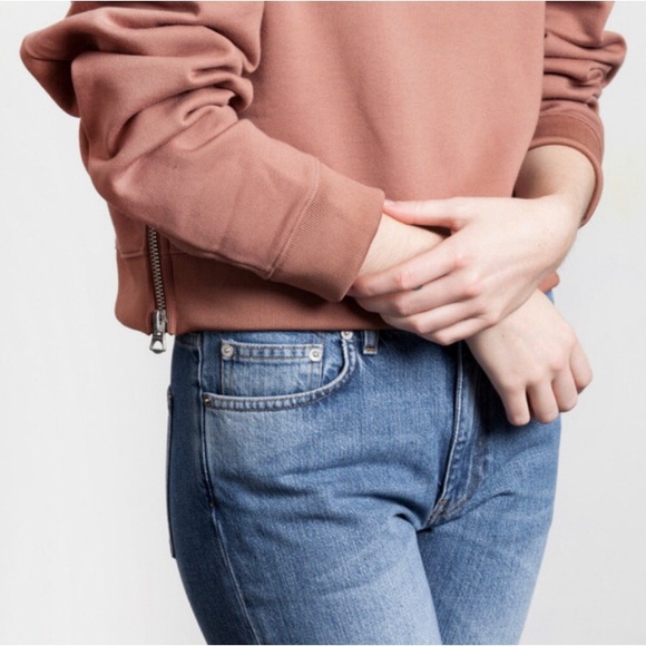 Acne Studios Bird Fl Cropped Sweatshirt Pink XS - Picture 15 of 15